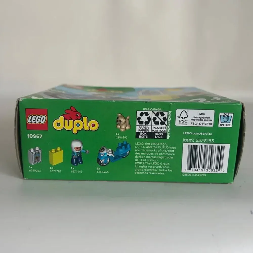 LEGO Duplo 10967 Police Motorcycle Lost Dog Building Toy Set with Figure New